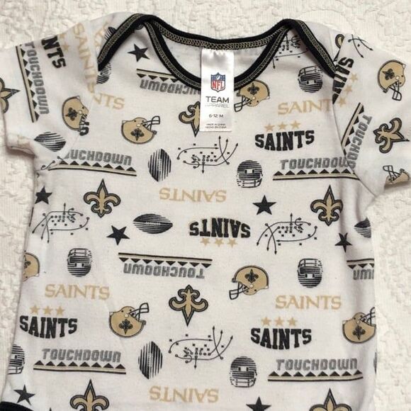 NFL New Orleans Saints Football Onesie Size 6-12 Months for Baby Girls or Boys - Picture 2 of 4